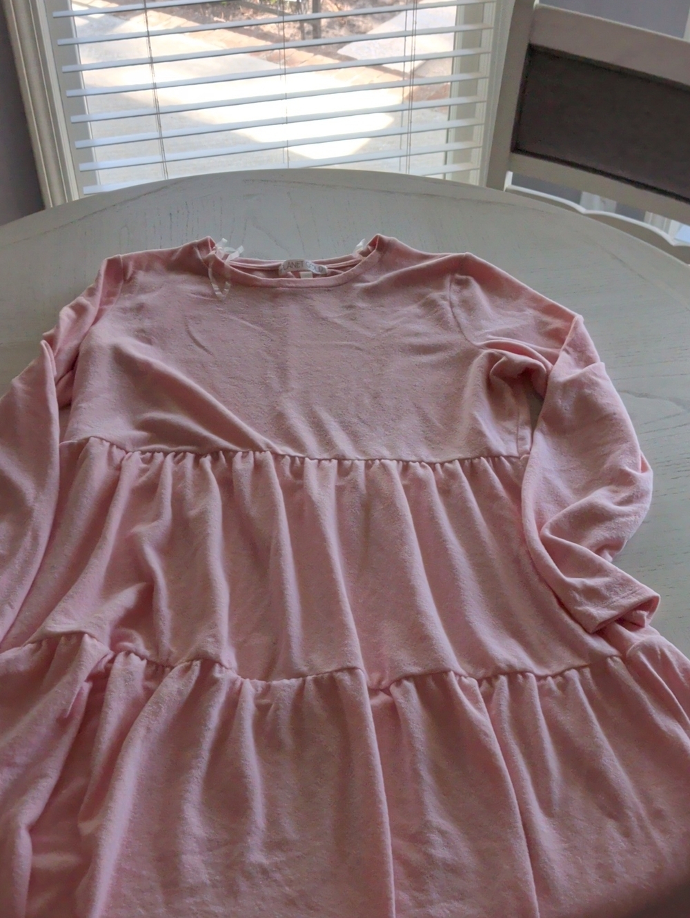 Planet Gold Pink Long Sleeve Tiered Dress